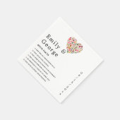 Elegante Herfstbladeren Romantisch Hart Bloem Brui Servet (Hoek)