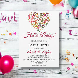 Elegante Herfstbladeren Romantische Hart Baby Show Kaart