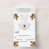 Elegante herfstbladeren rustieke Herfst bloemenbru All In One Uitnodiging (Binnen)