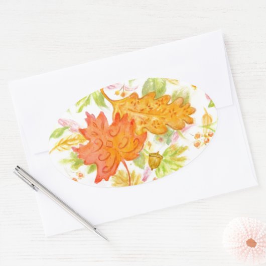 Elegante herfstbladeren Stickers (Envelop)