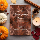 Elegante Herfstbladeren Thanksgiving-diner Kaart
