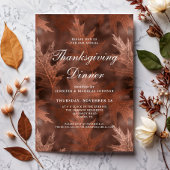 Elegante Herfstbladeren Thanksgiving-diner Kaart