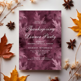 Elegante herfstbladeren Thanksgiving dinerfeest Kaart