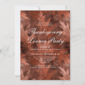 Elegante Herfstbladeren Thanksgiving Dinerfeest Kaart (Voorkant)