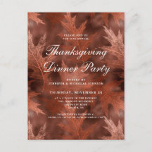 Elegante Herfstbladeren Thanksgiving Dinerfeest