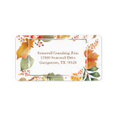 Elegante Herfstbladeren Thanksgiving Retouradres Etiket (Voorkant)