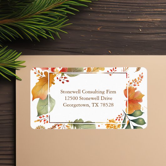 Elegante Herfstbladeren Thanksgiving Retouradres Etiket