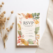 Elegante Herfstbladeren Trouwen RSVP