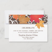 Elegante herfstbladeren Trouwreceptie Kaart (Voorkant)