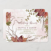 Elegante Herfstbladeren Uitnodigingen (Voorkant / Achterkant)