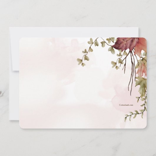 Elegante Herfstbladeren Uitnodigingen (Achterkant)