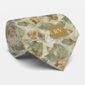 Elegante herfstbladeren vallen monogram stropdas (Opgerold)