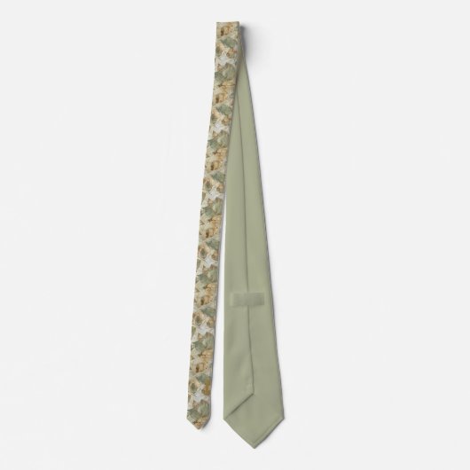 Elegante herfstbladeren vallen monogram stropdas (Achterkant)