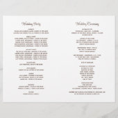 Elegante herfstbladeren vallen trouwprogramma's (Achterkant)