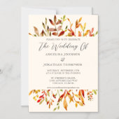 Elegante herfstbladeren Waterverf herfstbruiloft Magnetische Uitnodiging (Voorkant)