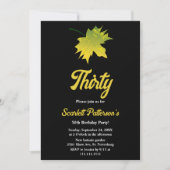 Elegante herfstbladeren zwart en wit 30e verjaarda kaart (Voorkant)