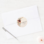 Elegante herfstbloem bruidsdouche ronde sticker (Envelop)