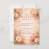 Elegante herfstbloem bruiloft RSVP kaartje (Voorkant)