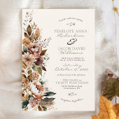 Elegante Herfstbloem Donkerbruine Boho Herfst Brui Kaart