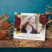 Elegante herfstbloem 'In liefdevolle herinnering'  Fotoplaat (Zijkant)