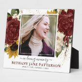 Elegante herfstbloem 'In Loving Memory' Foto Fotoplaat (Zijkant)