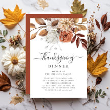Elegante herfstbloem Thanksgiving-diner