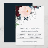Elegante herfstbloemboeket-huwelijksuitnodiging aankondiging (Voorkant / Achterkant)