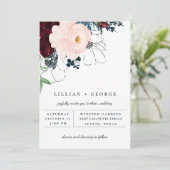 Elegante herfstbloemboeket trouwuitnodiging aankondiging (Staand voorkant)