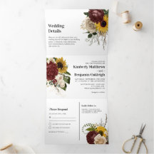 Elegante Herfstbloemen 3 in 1 Drie-Voudig Bruiloft