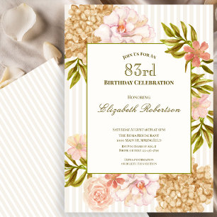 Elegante herfstbloemen 83ste verjaardagsuitnodigin kaart