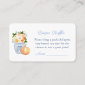 Elegante herfstbloemen Baby shower luier Raffle Informatiekaartje (Voorkant)