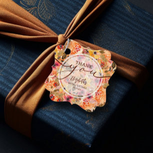 Elegante Herfstbloemen Bruiloft Feest Dank Je Bedankjes Labels