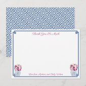 Elegante herfstbloemen orchideeën rozen bruidsdouc bedankkaart (Voorkant / Achterkant)