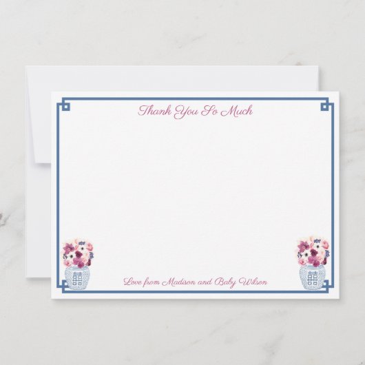 Elegante herfstbloemen orchideeën rozen bruidsdouc bedankkaart (Voorkant)