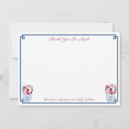 Elegante herfstbloemen orchideeën rozen bruidsdouc bedankkaart