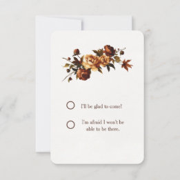Elegante herfstbloemen Rozen Thanksgiving RSVP Kaartje