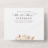 Elegante Herfstbloemen Script Moderne Trouwdag All In One Uitnodiging (Achterkant)