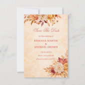 Elegante herfstbloemenaankondiging neutraal save the date (Voorkant)