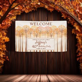 Elegante Herfstbomen 40e Verjaardagsfeest Welkom Spandoek
