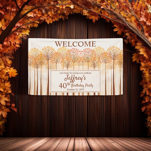 Elegante Herfstbomen 40e Verjaardagsfeest Welkom Spandoek