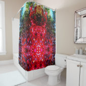 Elegante herfstbomen rode roze bladeren douchegordijn (In situ)