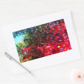 Elegante herfstbomen rode roze bladeren rechthoekige sticker (Envelop)