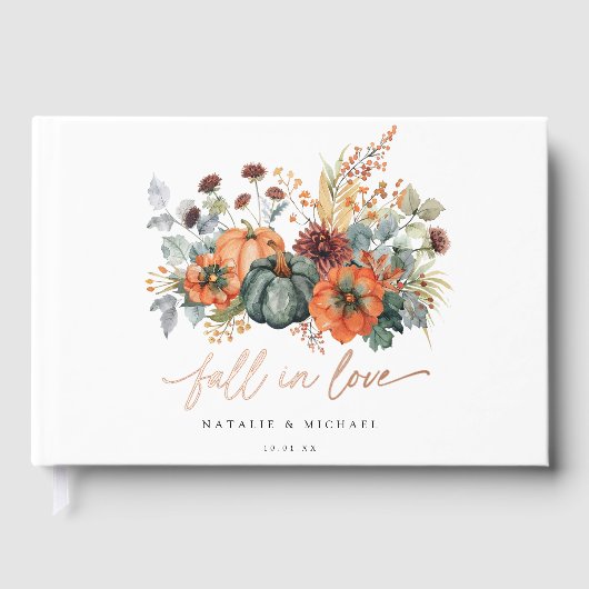 Elegante herfstbruiloft gastenboek (Voorkant)