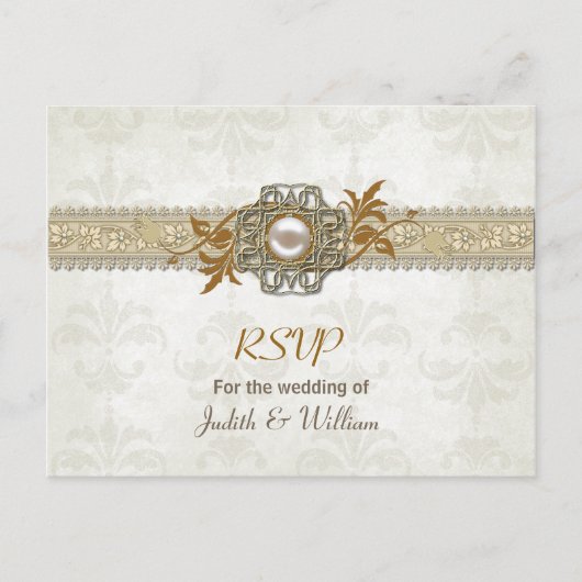 Elegante herfstbruiloft RSVP Post Kaart (Voorkant)