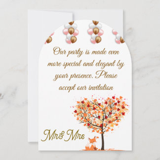 Elegante herfsthuwelijksuitnodiging met Herfst Kaart