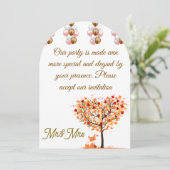 Elegante herfsthuwelijksuitnodiging met Herfst Kaart (Staand voorkant)