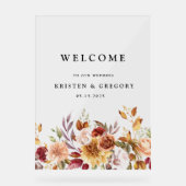 Elegante herfstige bruiloft met stemming acryl bord (Voorkant)