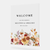 Elegante herfstige bruiloft met stemming acryl bord (Hoek)