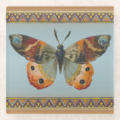 Elegante herfstkleurige Monarch vlinderranden Glazen Onderzetter (Voorkant)