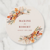 Elegante herfstloof zachte waterverf bruiloft bedankjes labels (Voorkant)